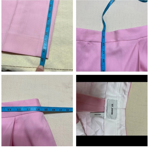 St. John size 10 pink Wool Blend Crepe Pant - Picture 6 of 9